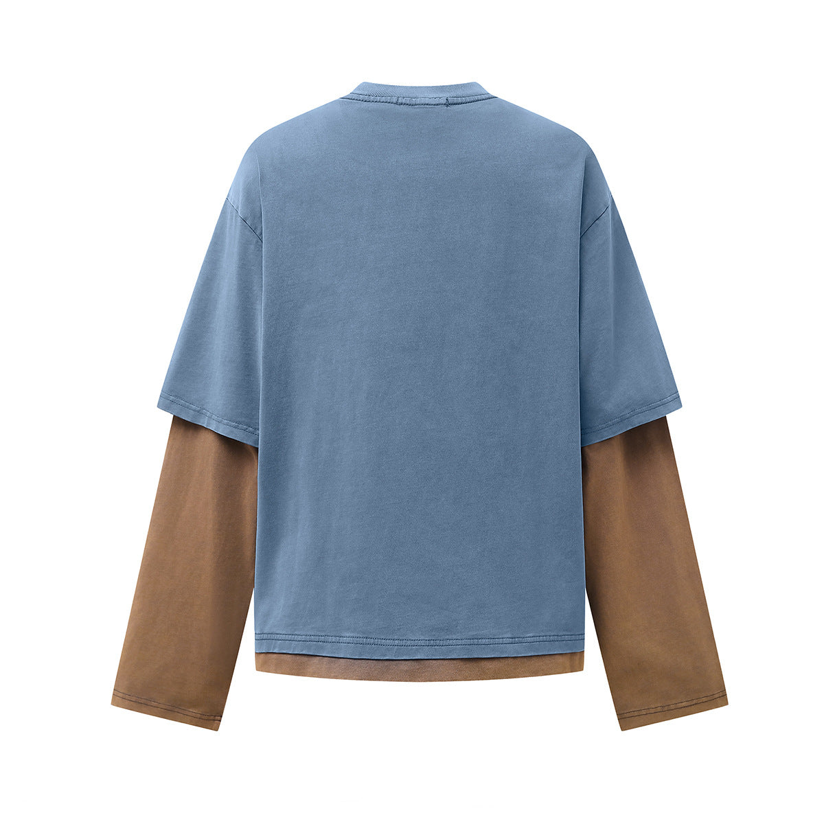 Color blocked fake two piece long sleeved T-shirt for men | MuddyStock Originals MuddyStock