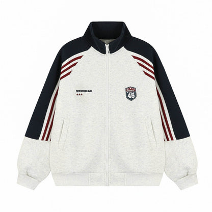 Striped jacket for men | MuddyStock Originals White and Gray MuddyStock