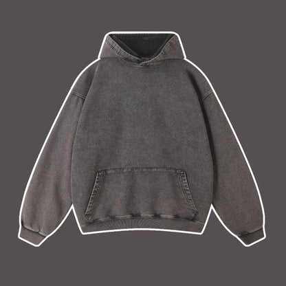 Vintage distressed washed pullover hoodie loose fitting unisex | MuddyStock Originals dark gray MuddyStock