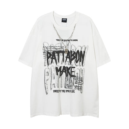 Streetwear Bubble Letter Print Short Sleeve T-Shirt for Women | MuddyStock Originals MuddyStock