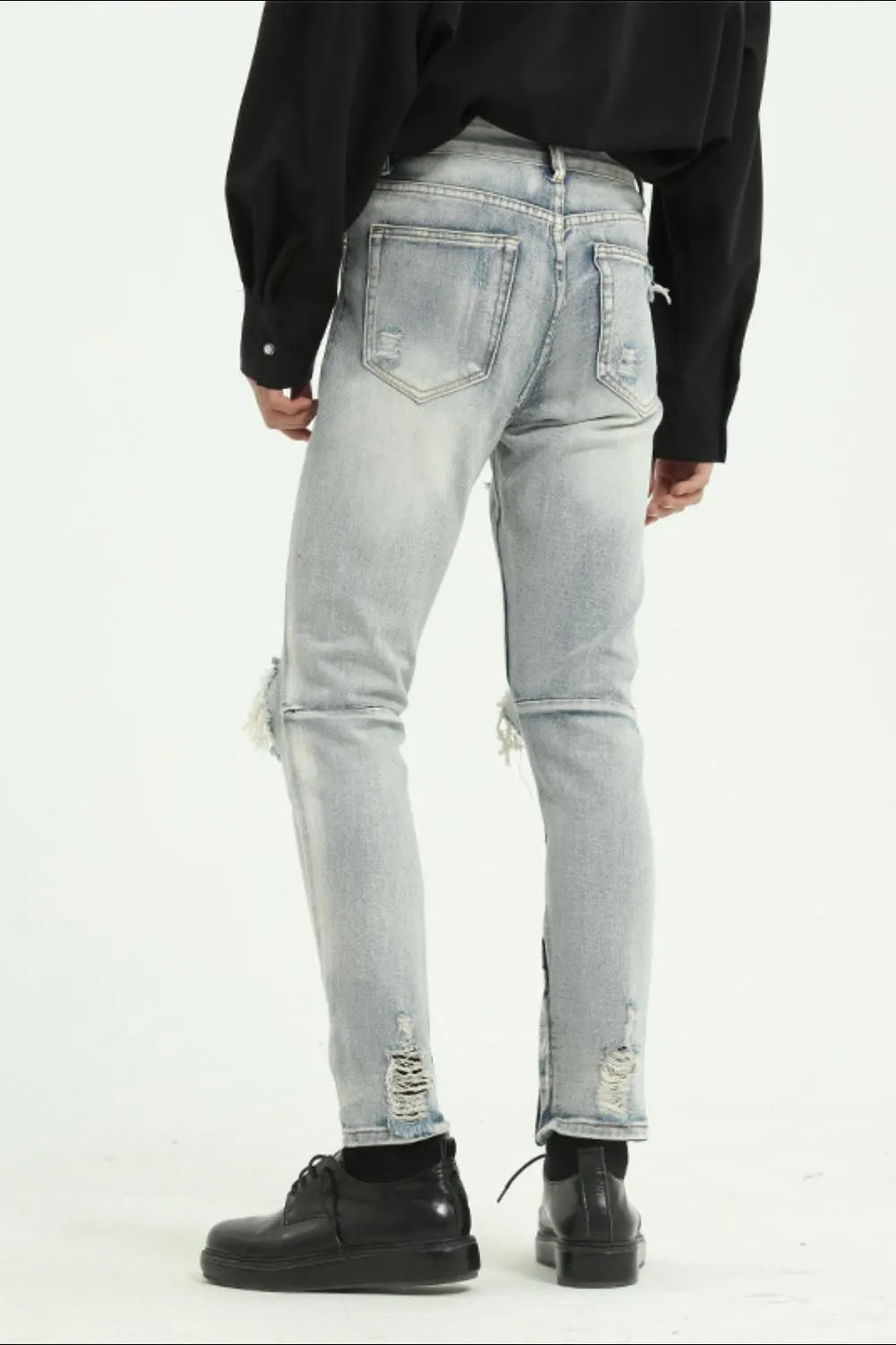 Distressed Skinny Jeans with Side Zip | MuddyStock Originals MuddyStock