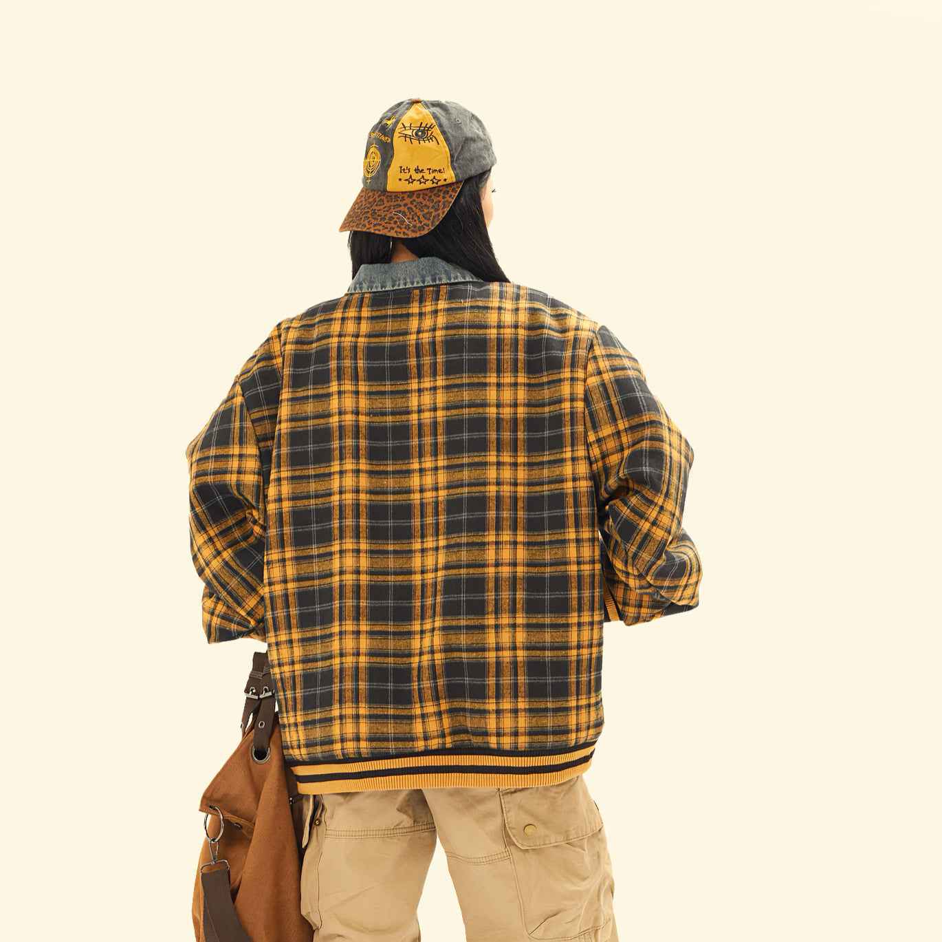 Plaid patchwork jacket for women | MuddyStock Originals MuddyStock