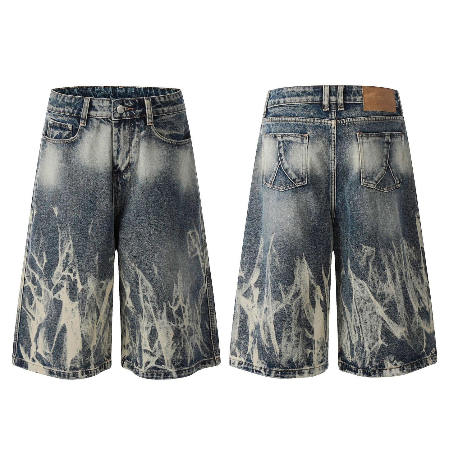 Men's vintage faded color wide-leg cropped pants | MuddyStock Originals