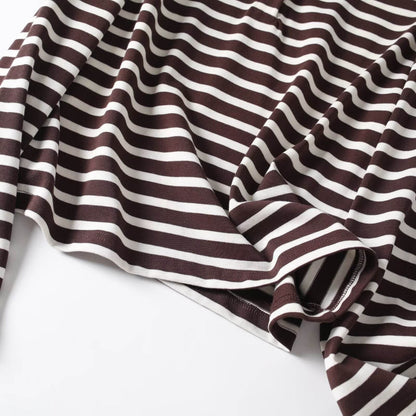 Casual versatile lapel striped pullover top for women | MuddyStock Originals MuddyStock
