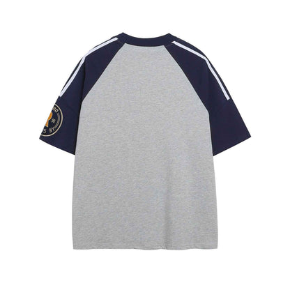 Color Block Letter Print Raglan Short Sleeve T-Shirt for Men and Women | MuddyStock Originals MuddyStock