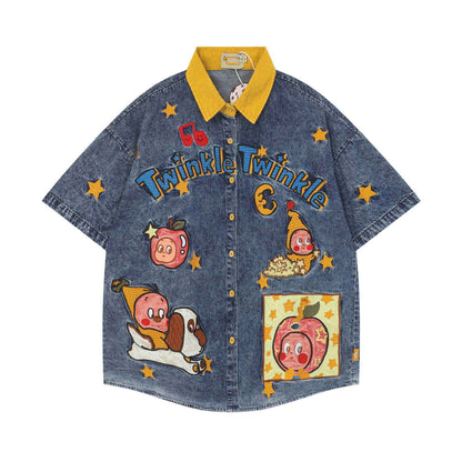 Star cartoon short sleeved shirt for women | MuddyStock Originals