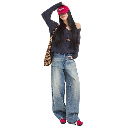 Women's Washed High Street Floor-Length Denim Pants | MuddyStock Originals MuddyStock