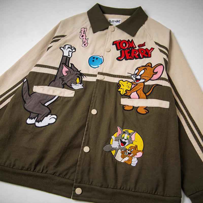 Cartoon Embroidered Patchwork Jacket For Men And Women | MuddyStock Originals MuddyStock