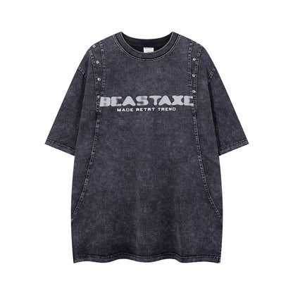 Men's short sleeved T-shirt retro washed pure cotton | MuddyStock Originals MuddyStock