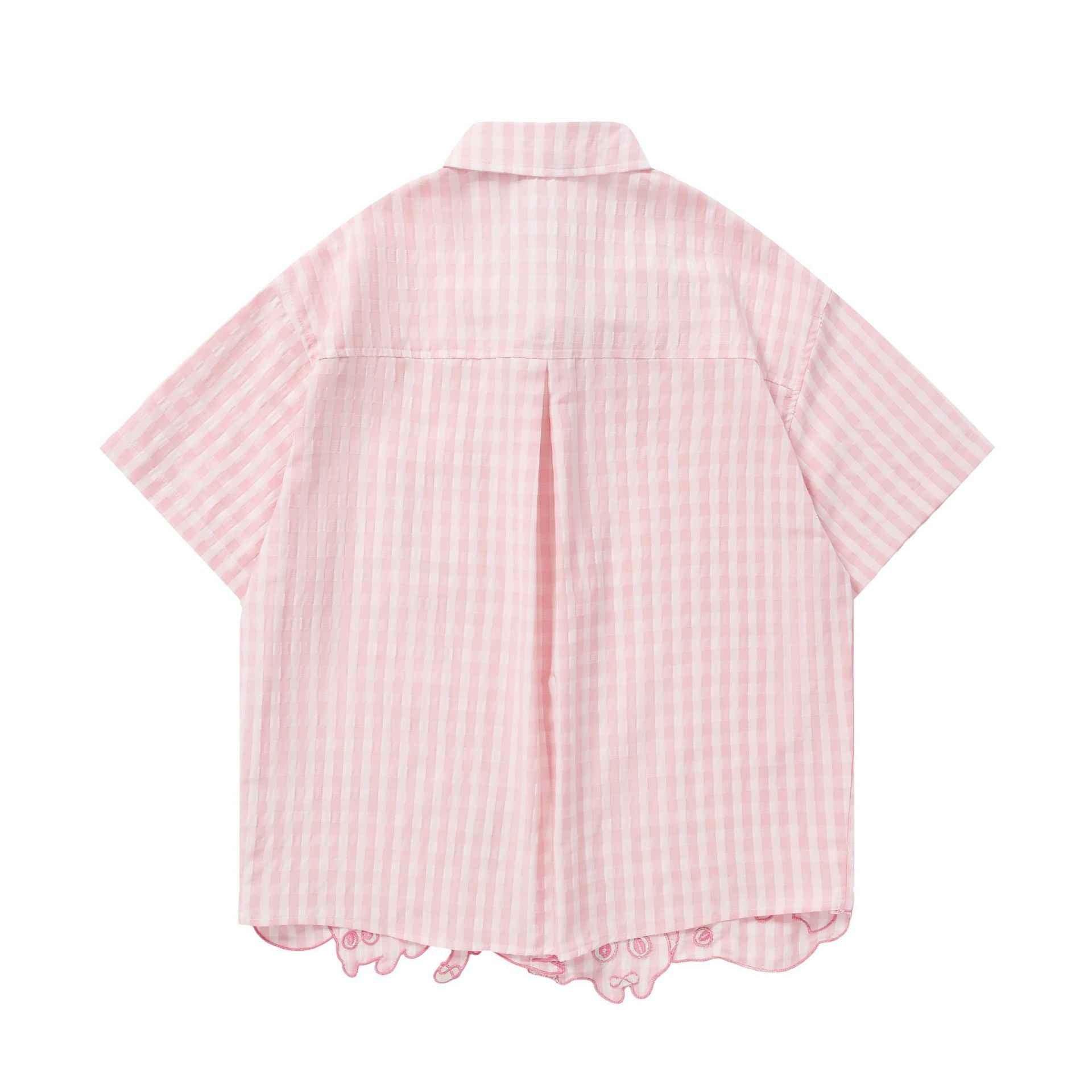 Pink Pastel Cat Check Shirt For Women | MuddyStock Originals