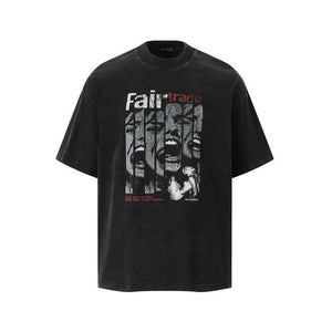 Creative Portrait Print Short Sleeve T-Shirt for Men | MuddyStock Originals Aged Black