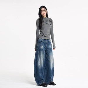 Women's Loose Casual Wide-Leg Pants | MuddyStock Originals Blue