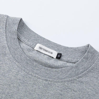 Handwritten Letter Print Long Sleeve Round Neck Men's Casual T-Shirt