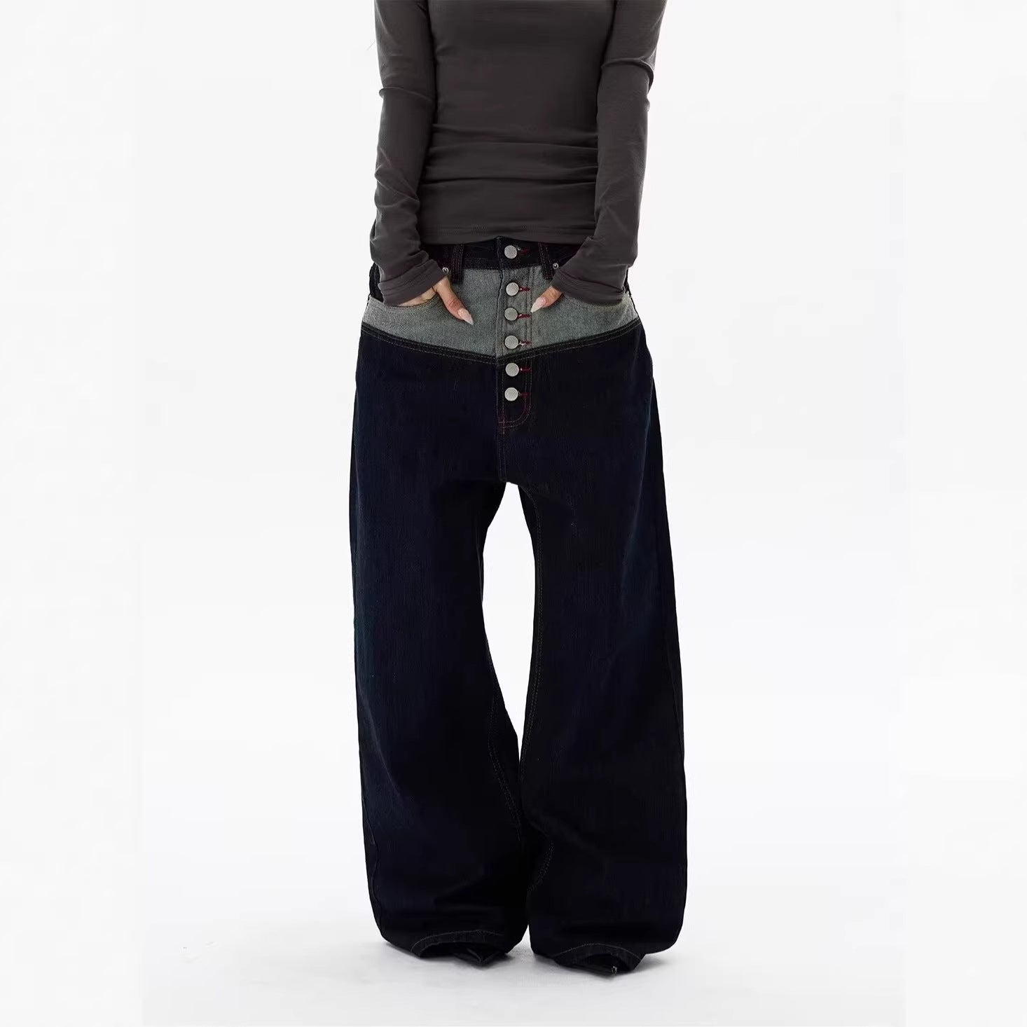 Wide Leg Curved Cut Jeans For Women | MuddyStock Originals