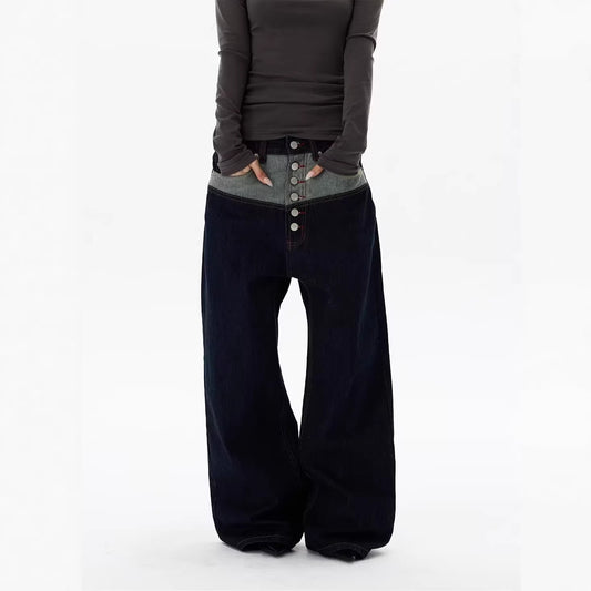 Wide Leg Curved Cut Jeans For Women | MuddyStock Originals