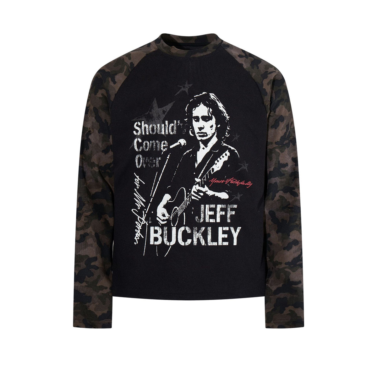 Rock portrait long sleeved camouflage t-shirt for men | MuddyStock Originals Black