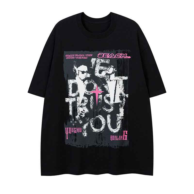 Letter Print Short Sleeve T-Shirt for Men and Women | MuddyStock Originals MuddyStock