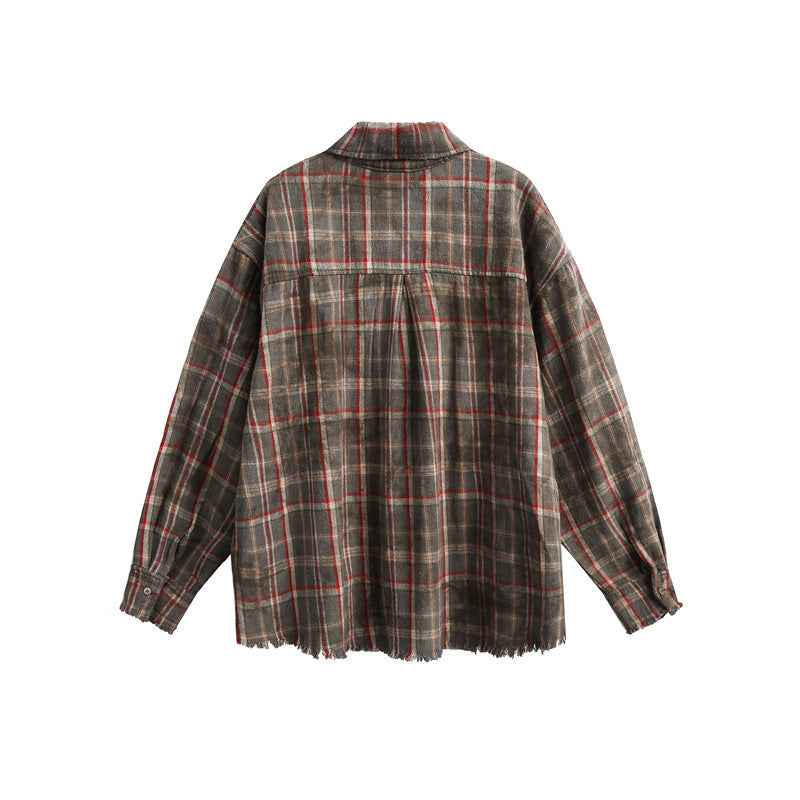 Old checkered men's and women's long sleeved shirt | MuddyStock Originals