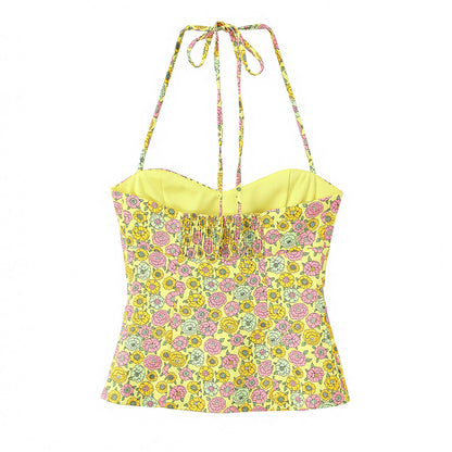 Flower Poplin Top+Flower Shorts