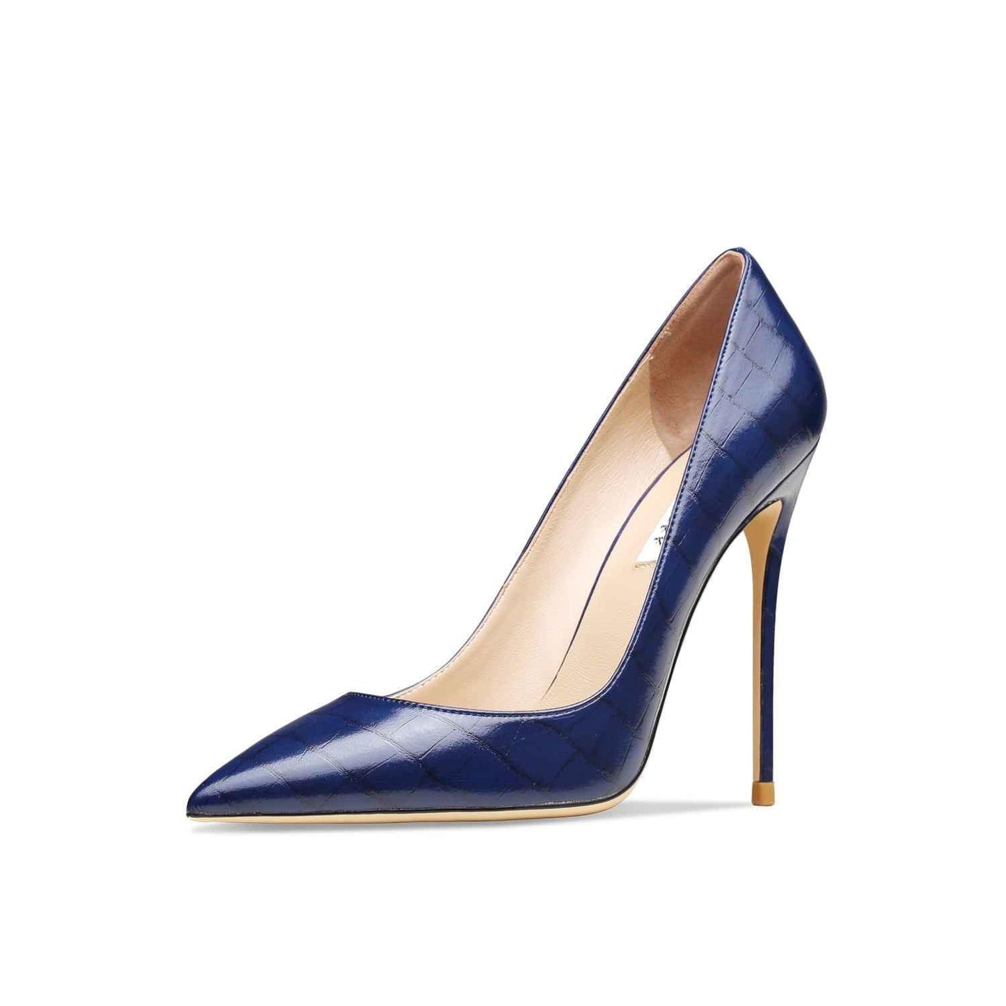 Crocodile Pattern Women's High Heel Blue
