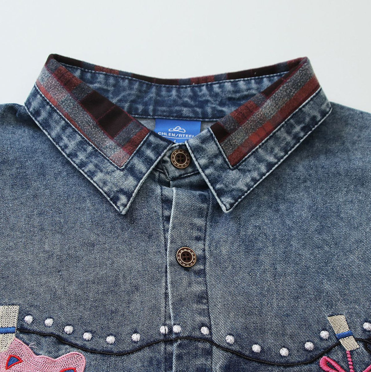 Patchwork Design Denim Shirt Loose Casual Shirt Jacket
