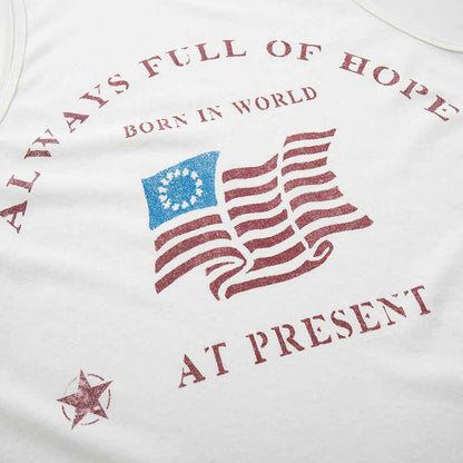 Letter printed shoulder round neck men's vest