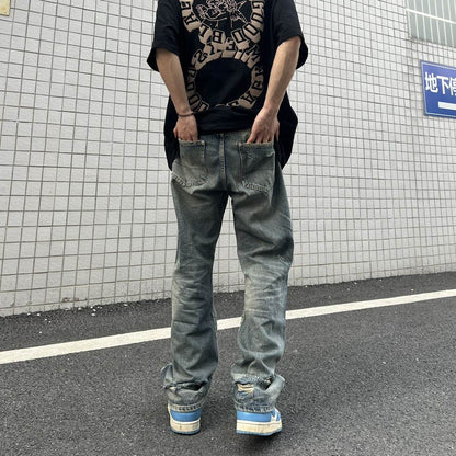 Summer loose straight washed ripped Jeans For Men | MuddyStock Originals MuddyStock