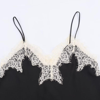 Color blocked lace satin textured topfpr women | MuddyStock Originals
