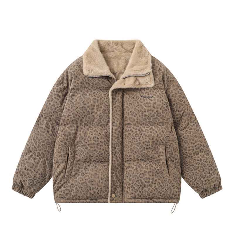 Leopard Print Casual Thick Warm Puffer Jacket For Women | MuddyStock Originals