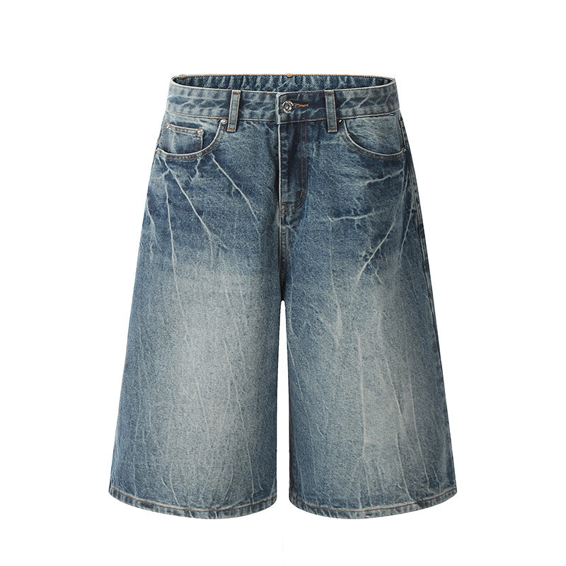 Make old blue lightning denim shorts Blue
