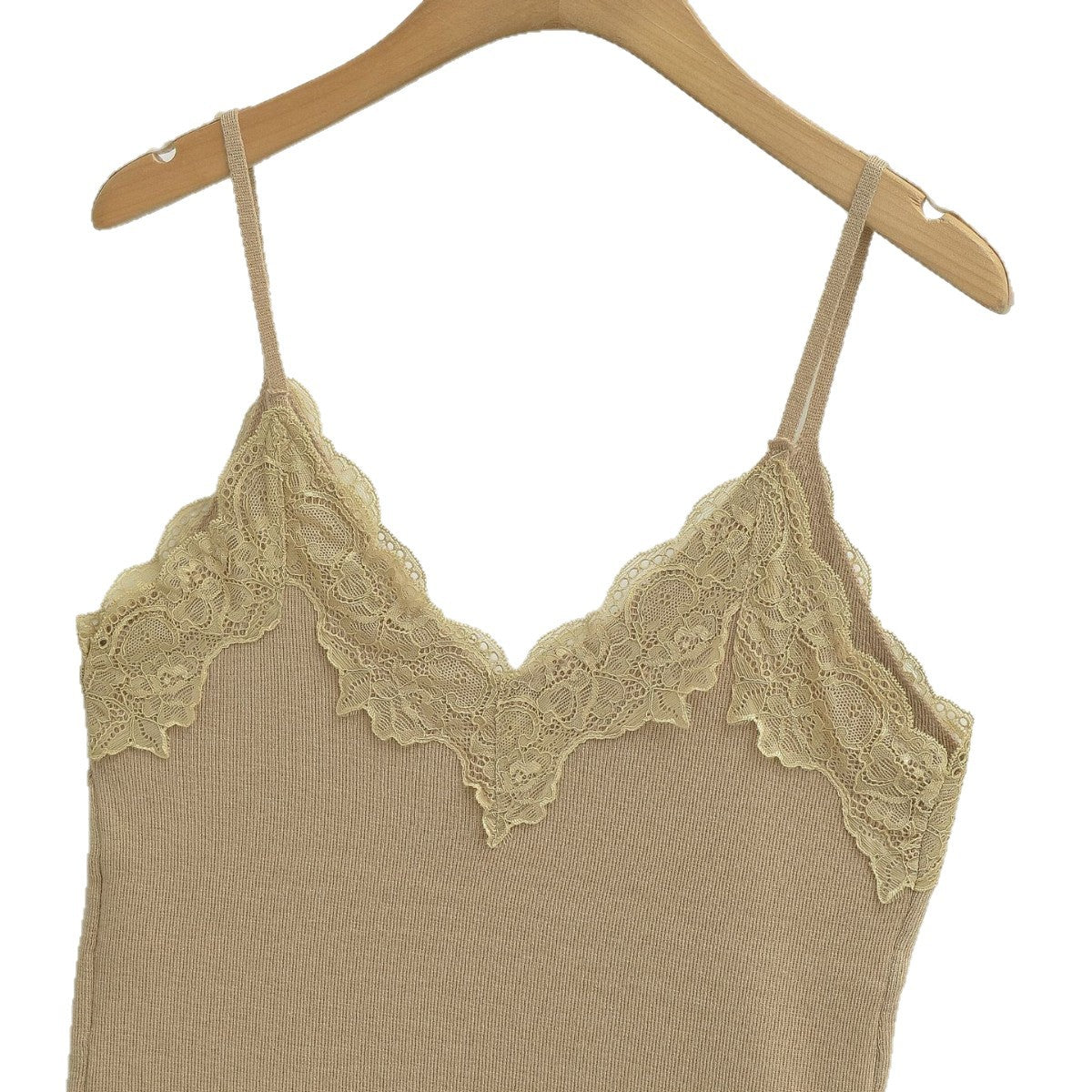Reversible Wool Blend Camisole with Scalloped Lace Trim Soft Spring Innerwear Top