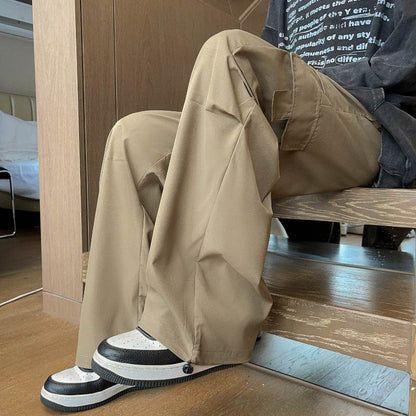 Loose Hong Kong Style Ins Straight Casual Pants Coffee MuddyStock