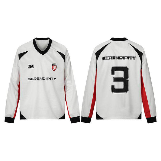 American Retro Stitching Long Sleeve T-shirt For Men MuddyStock