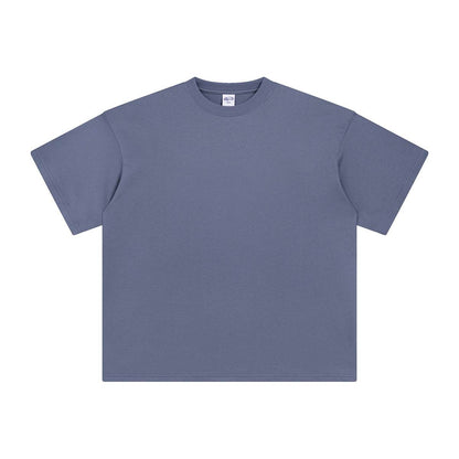 Short Sleeve Blank Solid Color T-shirt for both men and women Gray And Blue MuddyStock