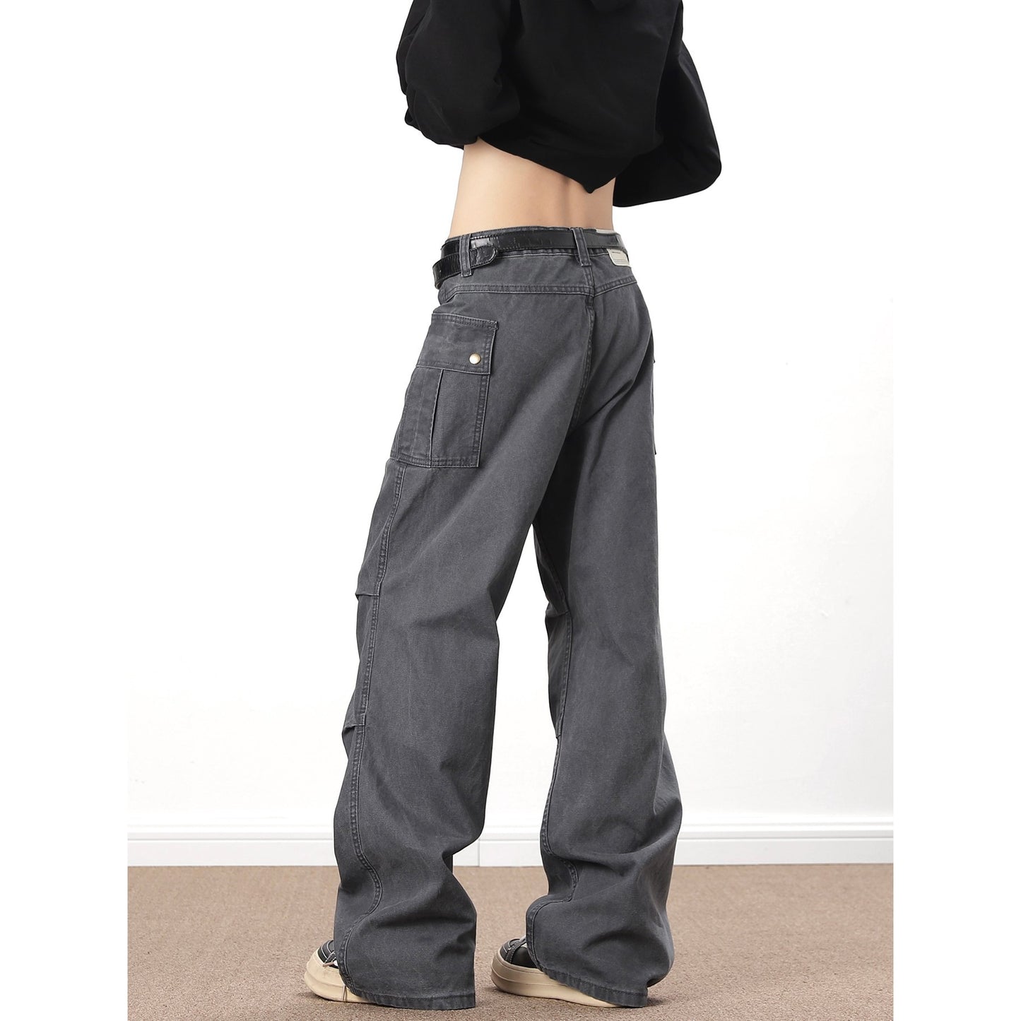American High Street Washed Distressed Overalls