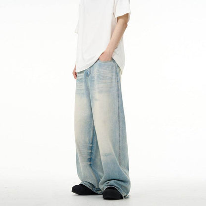 Water Washed Hole Wide Jeans For Men And Women MuddyStock