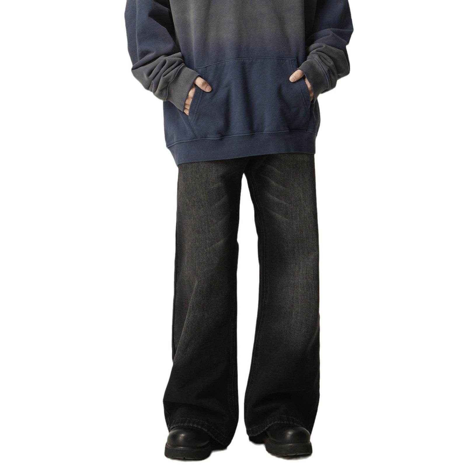 American Retro Black Loose Straight Jeans MuddyStock