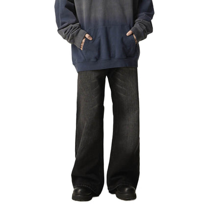 American Retro Black Loose Straight Jeans MuddyStock