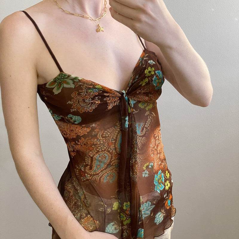 Retro V-neck Small Sling For Women MuddyStock