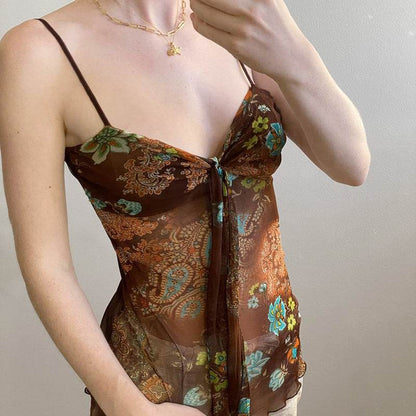 Retro V-neck Small Sling For Women MuddyStock