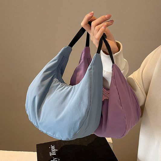 Lightweight Dumpling Bag Women's Solid Color Nylon Cloth