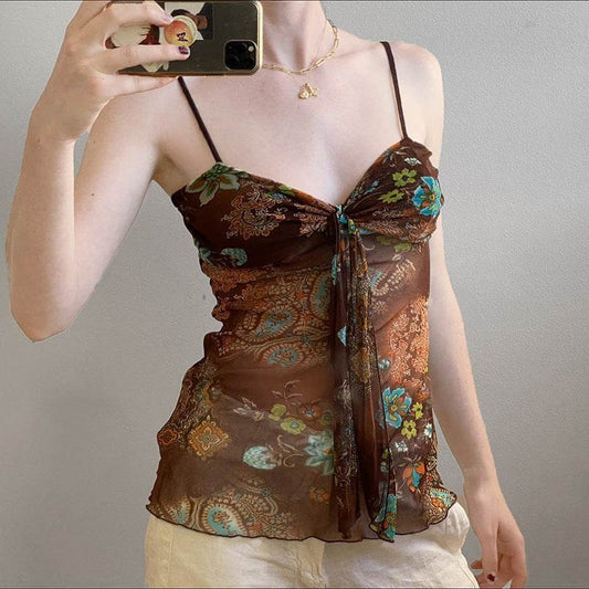 Retro V-neck Small Sling For Women MuddyStock