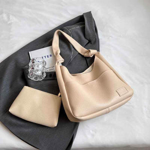 All-match Single Retro Large Capacity Commuter Textured Mother And Child Bag Beige