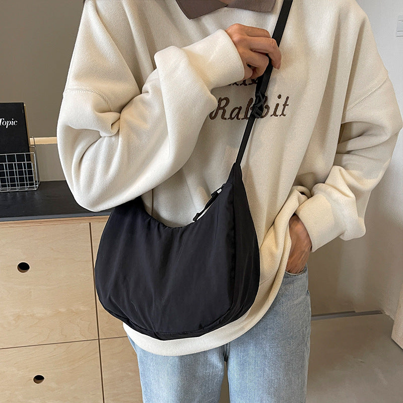Lightweight Dumpling Bag Women's Solid Color Nylon Cloth
