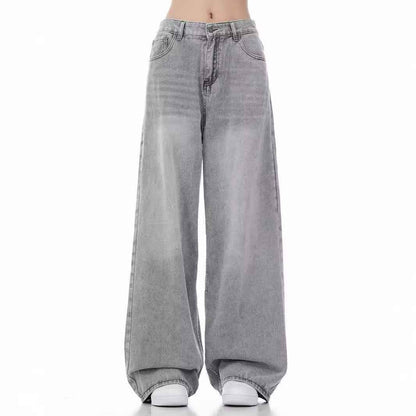 Loose Casual Wide Leg Straight Worn Jeans For Men And Women MuddyStock