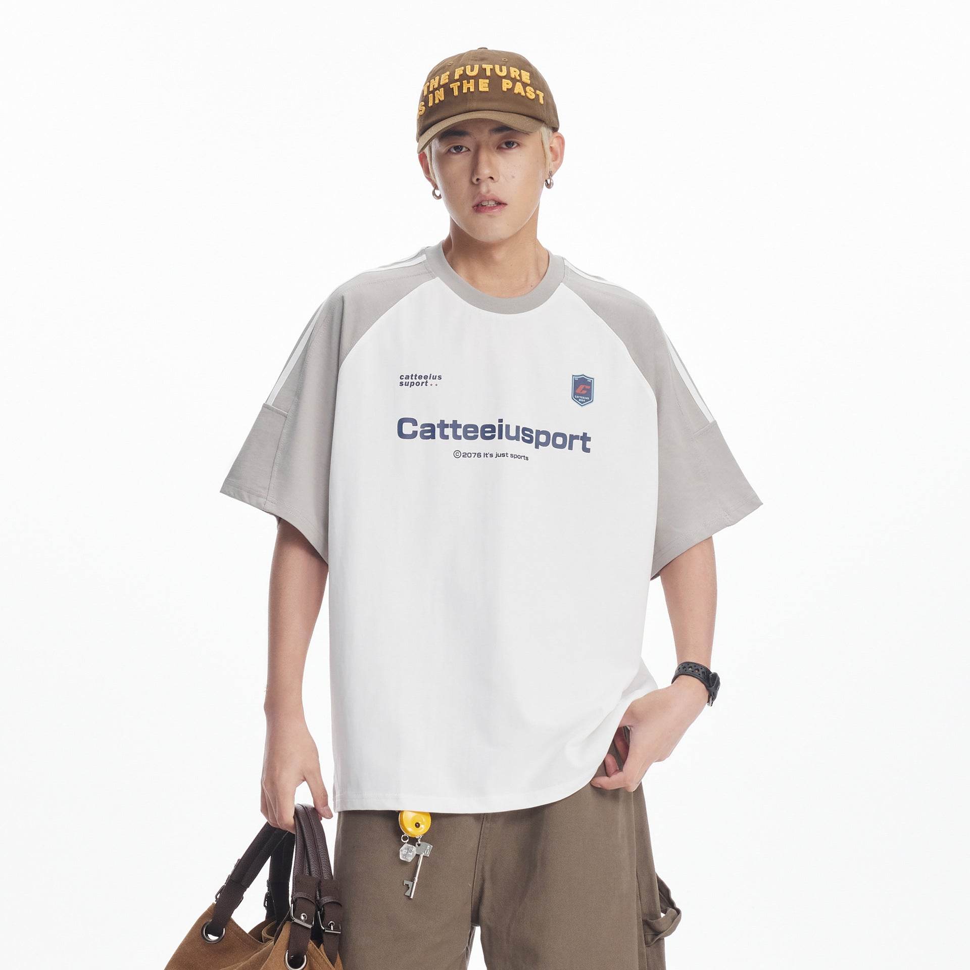 Heavy Cotton Short-sleeved Men's T-shirt Letter Printed Round Neck All-matching MuddyStock