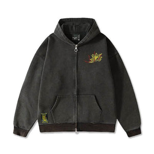 Autumn And Winter Fleece-lined Vintage Chinese Style Embroidered Hoodie Black