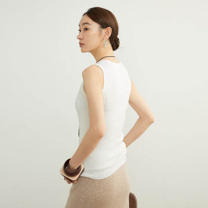 New Seamless Inner Low Collar Sleeveless Knitwear MuddyStock