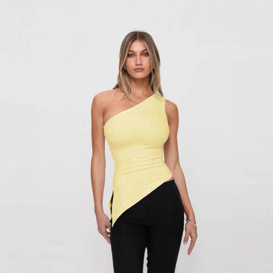 Women's Irregular Slit Design Top MuddyStock