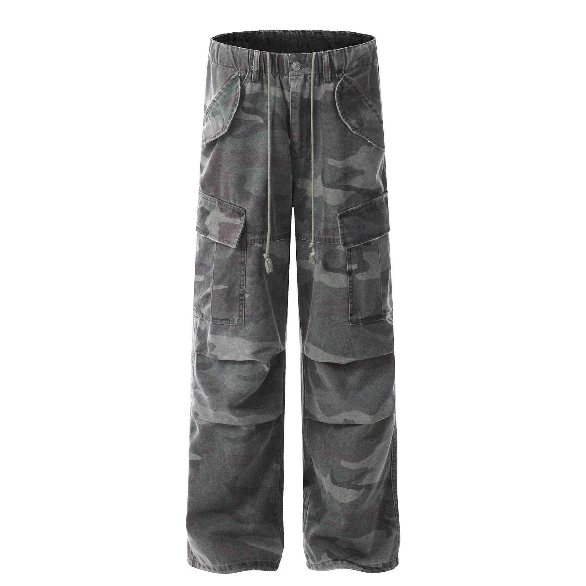 American Retro Multi-pocket Cargo Pants For Men And Women Camouflage MuddyStock
